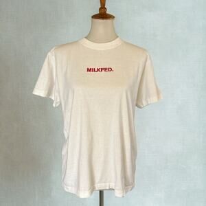 Vintage Milkfed Embroidered Logo Tee – Sofia Coppola Era, Late 90s /Y2K Size M